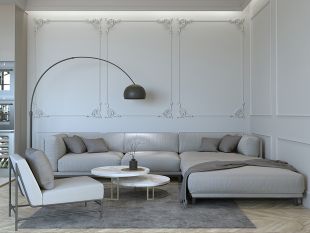 Оформление гостиной в пастельных тонах