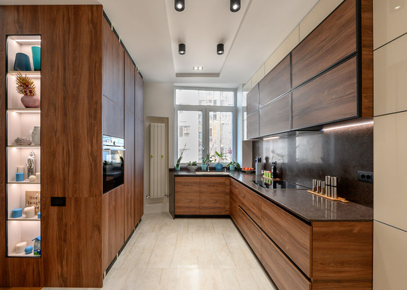 Кухня со стеклом Lacobel на заказ
